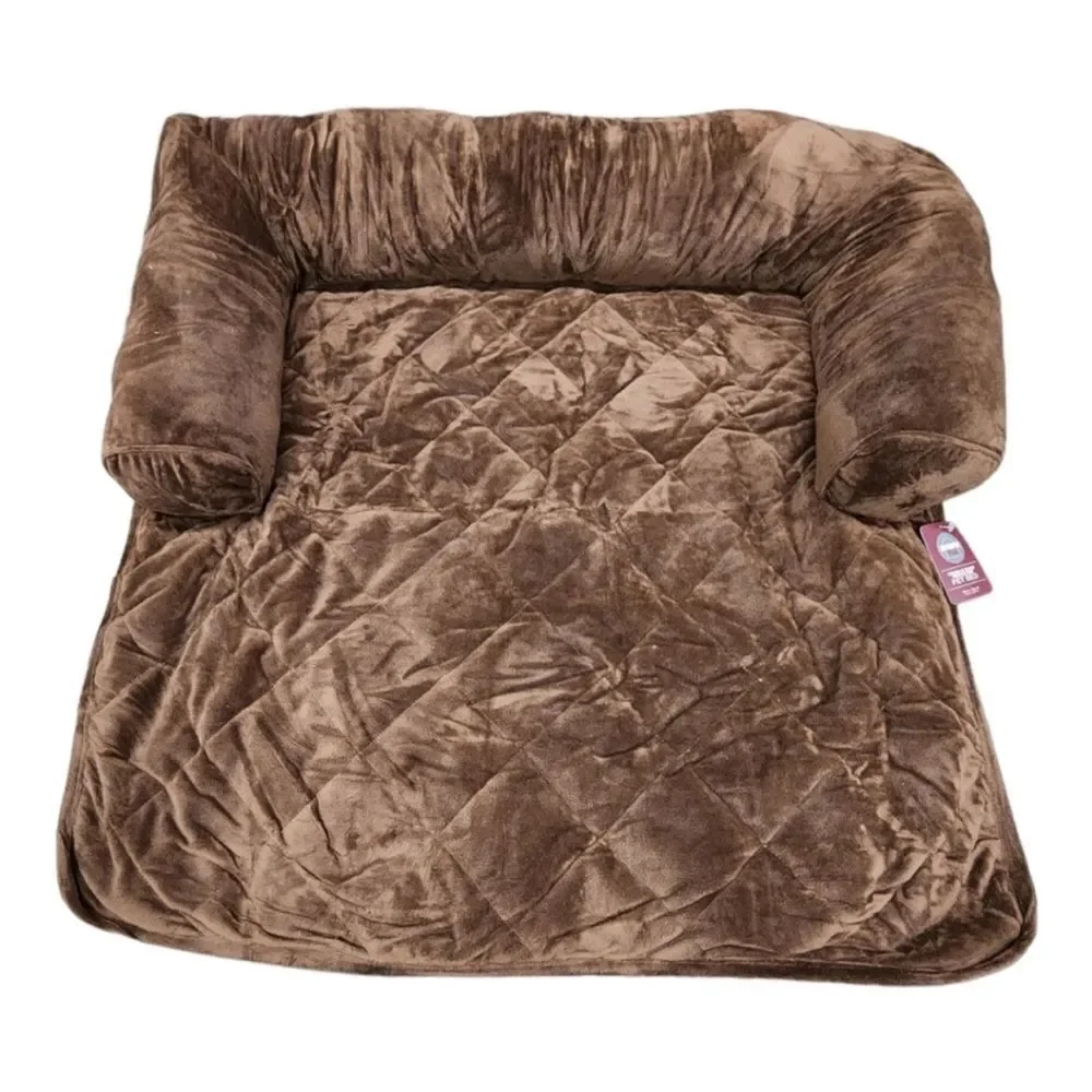 Chocolate Brown Burrow Bud Couch & Chair Protector Pet Bed